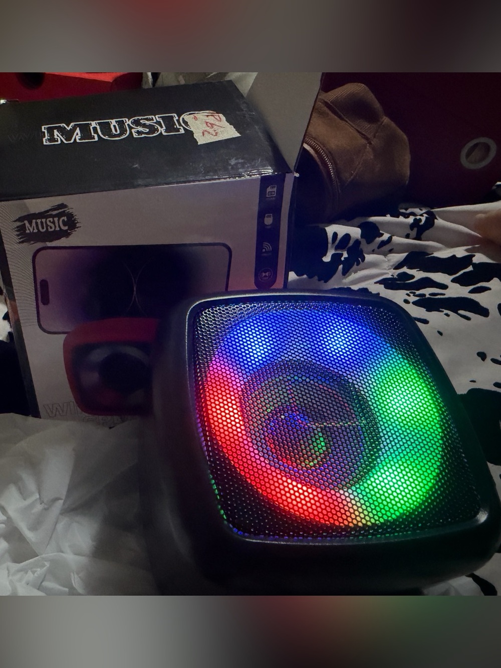 Portable Bluetooth Speaker with RGB Lights & Phone Holder